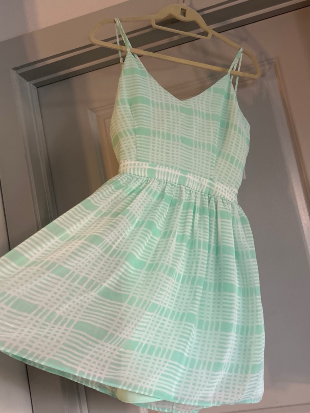 Dolce Vita Mint & White Plaid Mini Dress